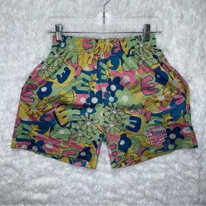 RARE Eric Emanuel Colorful Floral Hawaiian Gym Shorts Mesh Y2K Pockets 90s